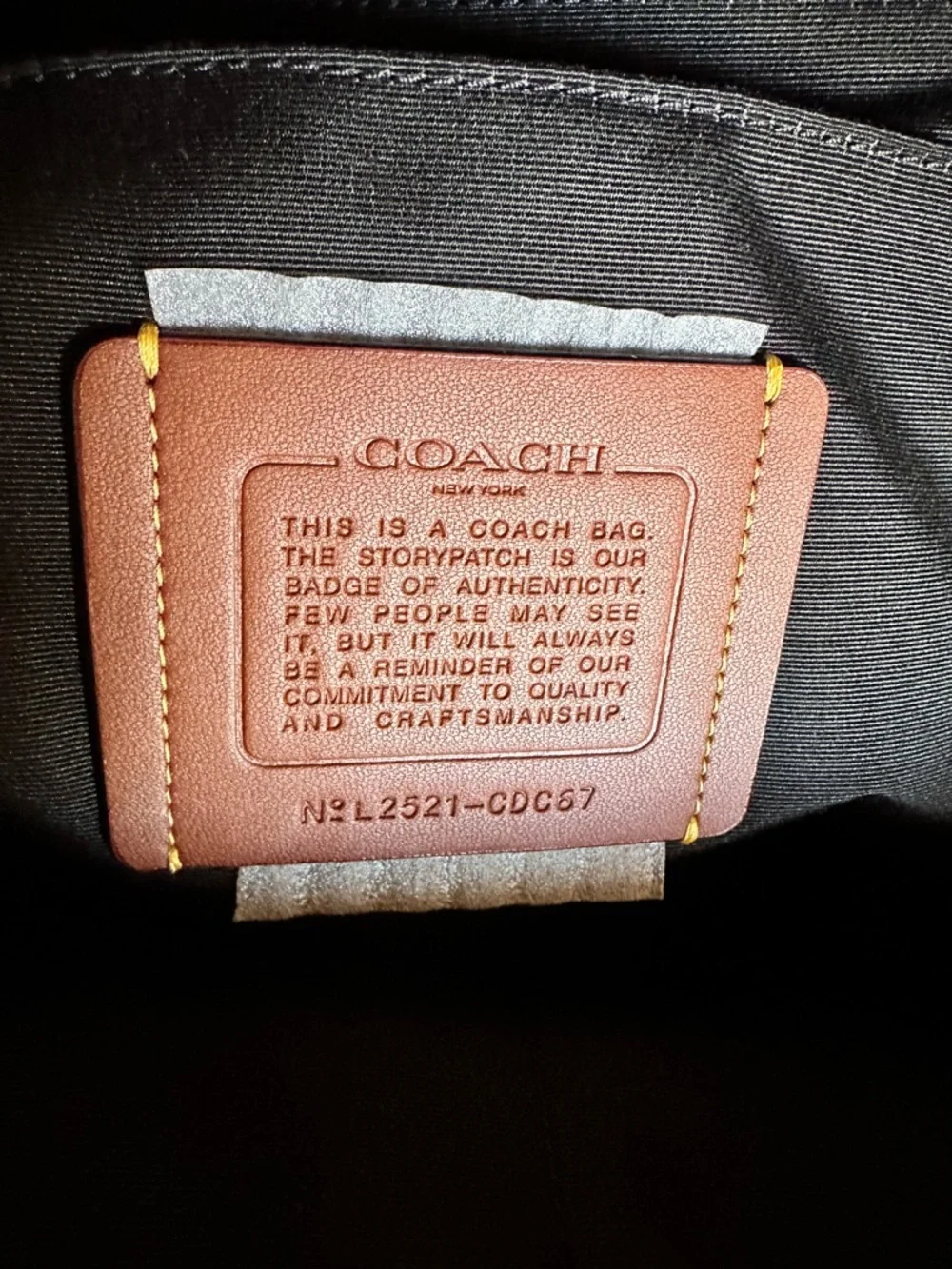 Coach Unisex Brown Embossed Signature Leather Backpack - Picture 5 of 8